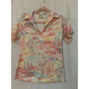 Gales Womens‎ Small Multicolored Blouse Florida Speckled
